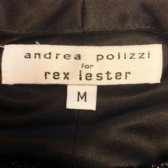 Andrea Polizzi Rex Lester Formal Sleeveless Top Medium Cocktail Metallic Black M - Picture 5 of 5